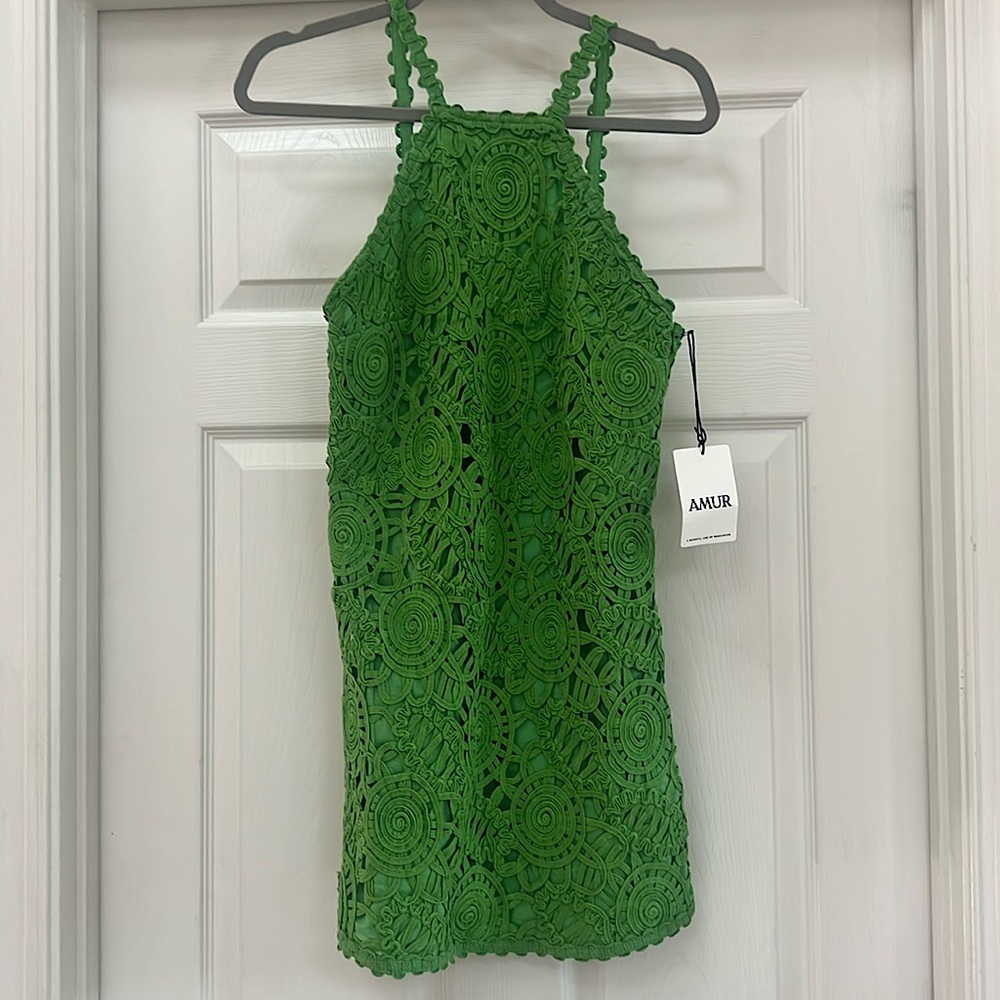 AMUR mini dress. Brand new, never worn. Size 4, “kiwi” green!